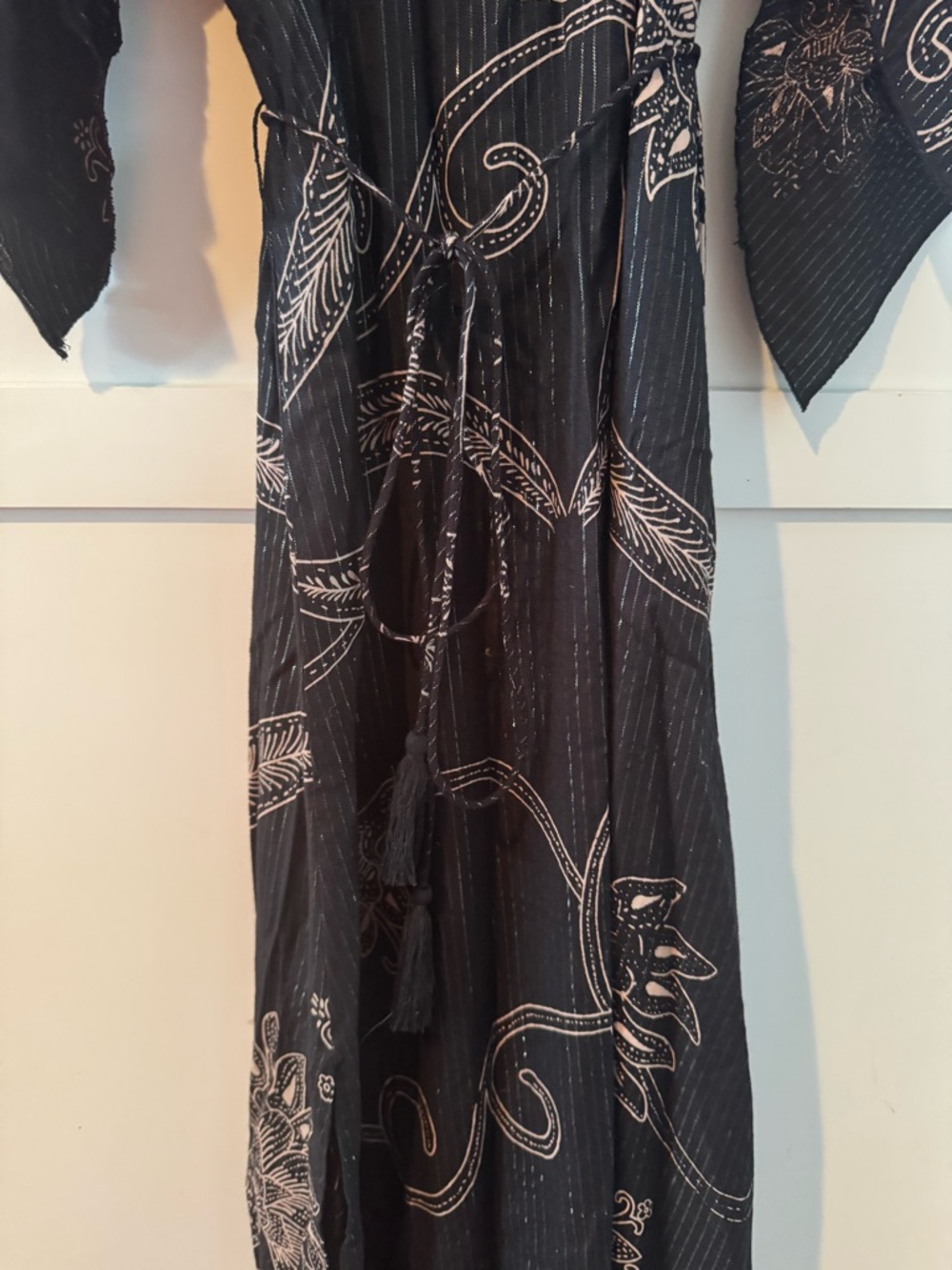 Cleobella Black Maxi Dress with Cream Floral Motif - Picture 2 of 5